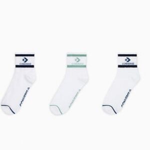 Converse 3-PK Double Stripe Quarter Socks